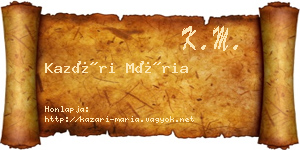 Kazári Mária névjegykártya