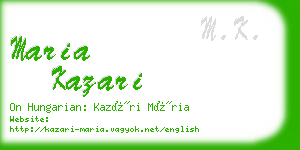 maria kazari business card